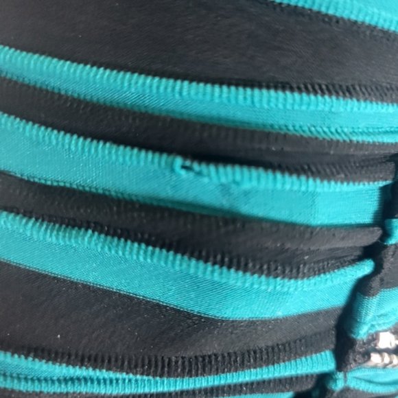 Come N See Button Green Black Striped Tunic Womens Small Jacket  - Picture 10 of 16